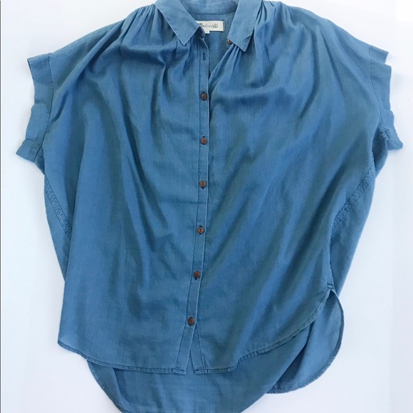 Madewell Central Shirt Bright Indigo Denim Top - Picture 4 of 6
